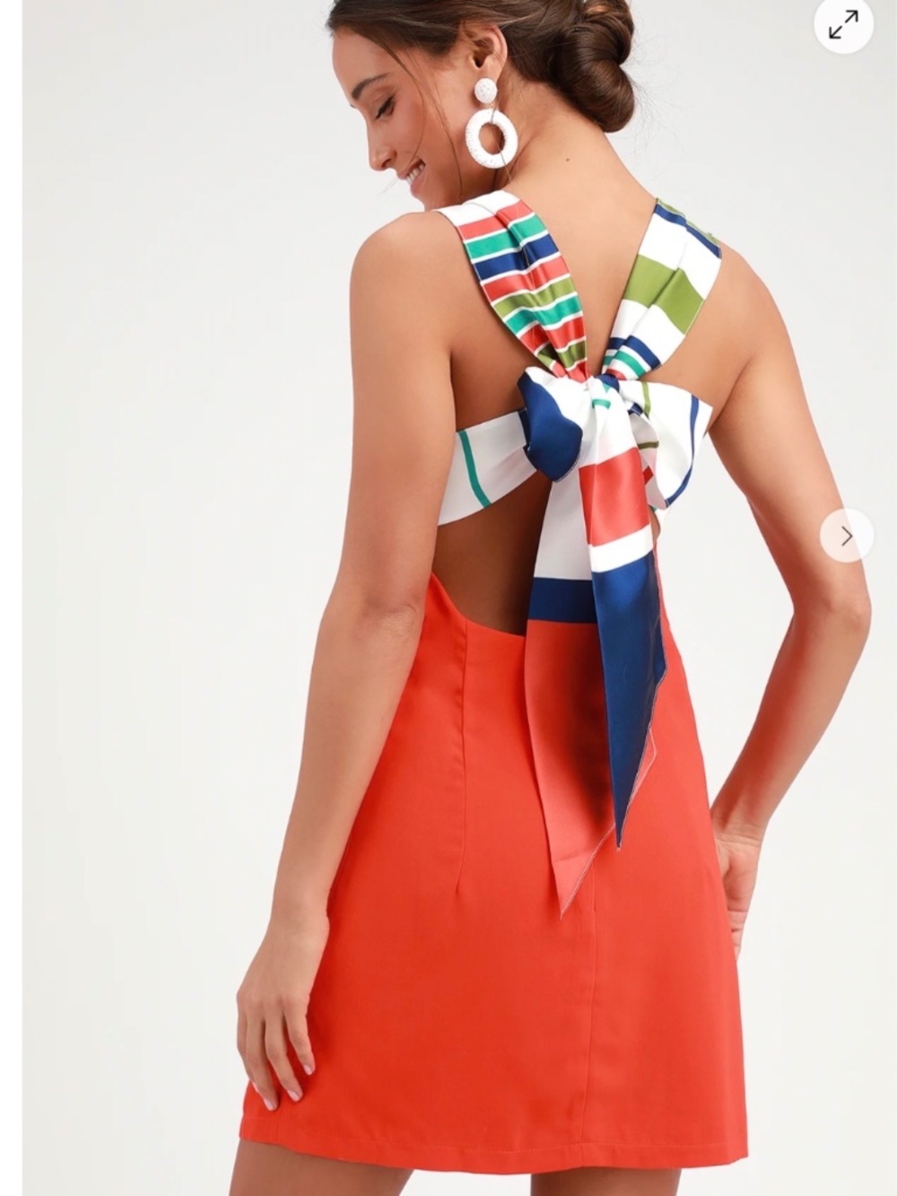 NWT Lulus Orange/Red Shift Dress